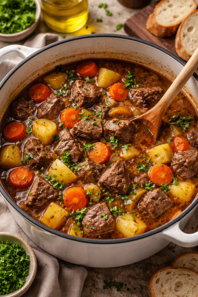 Beef Stew in Dutch Oven Pot