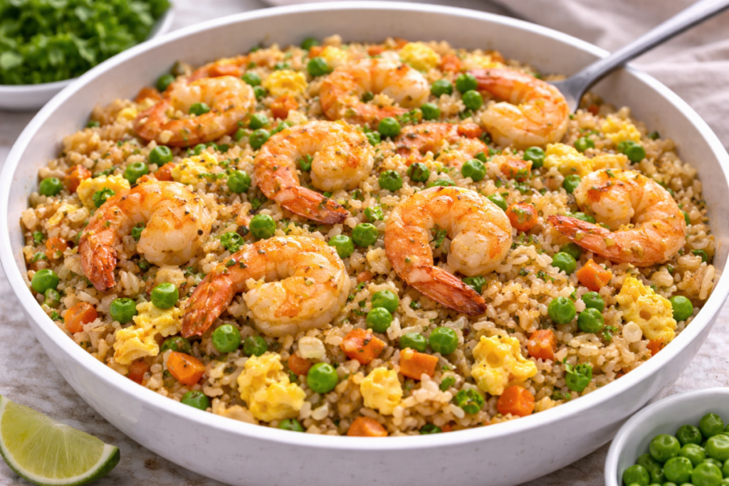 Shrimp Fried Rice in Pan