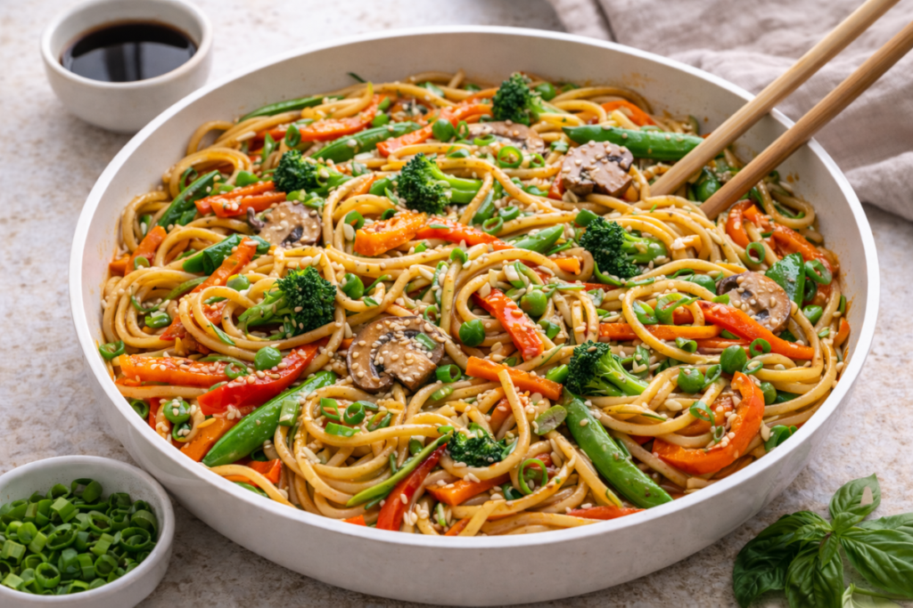 Vegetable Noodes in a bowl