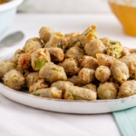Fried okra on a plate