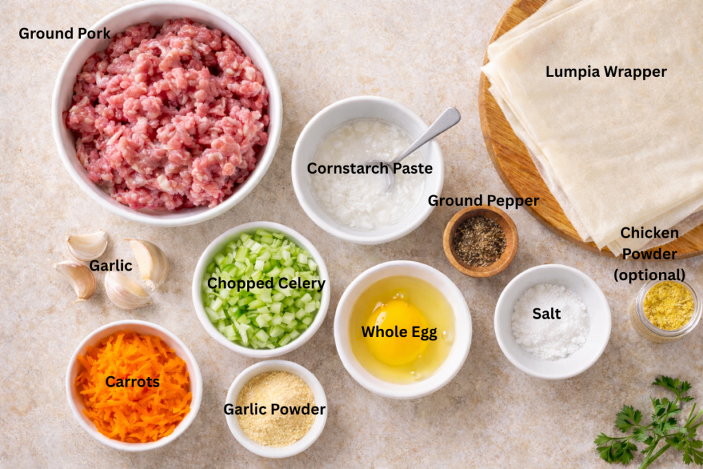 Ingredients for Lumpiang Shanghai