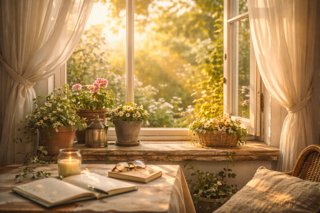 Sunshine thru the window.