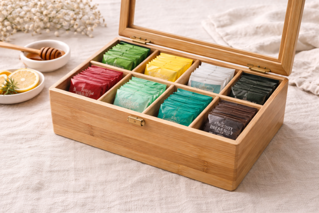 Wooden Tea Organizer